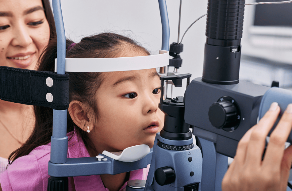 A girl undergoing a detailed eye examination at the Best Paediatric Eye Clinic in Nagpur to assess vision and ensure healthy eye development.